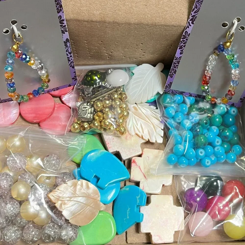 Jewelry Making Supplies Beads Glass Stone Metal Charms Variety Craft Colorful